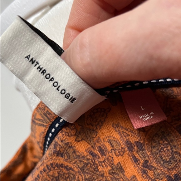 Pilcro Paisley Button-Front Blouse in Mustard and Blue - Picture 8 of 9